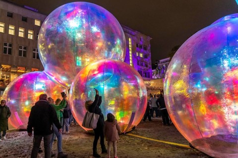 The 10th Essen Light Festival, in the city centre, second largest light art festival in Germany,