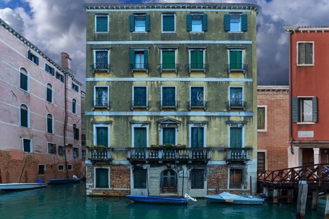 Historic palaces on the canal, Venice, Veneto, Italy