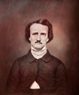 Portrait of Edgar Allan Poe, 1809 – 1849, American writer, digitally edited according to a