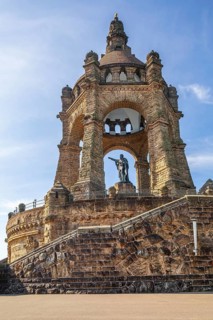 Kaiser Wilhelm Monument, Porta Westfalica, Weser Valley, Weserbergland, North Rhine-Westphalia,