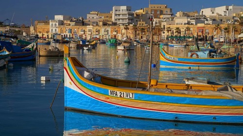 Malta - Marsaxlokk - fishing boats in the harbor