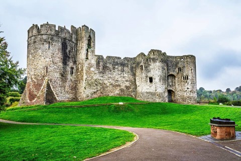 Chepstow Castle, River Wye, Chepstow, Monmouthshire, Wales, UK