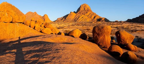 Rocks and desert landscape, Pontok Mountains, Große Spitzkoppe, Große Spitzkuppe Nature Reserve,