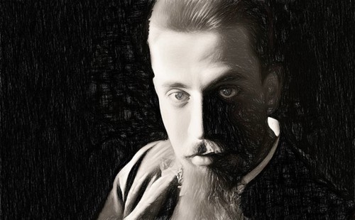 Portrait of Rainer Maria Rilke, 1875 – 1926, Austrian poet and novelist, digitally edited