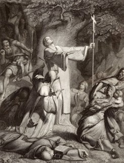 Saint Boniface being martyred in 754, Dokkum, Frisia, Germania