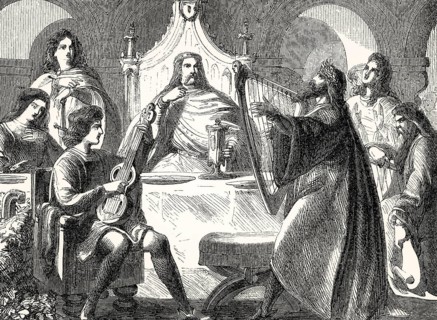 Musical performance at the imperial court, Middle Ages, France