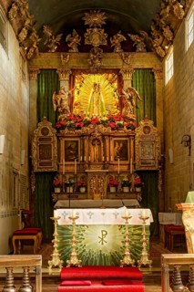 Altar of the monastery church of the Annunciation, Baroque, Reutberg Monastery, Sachsenkam in the