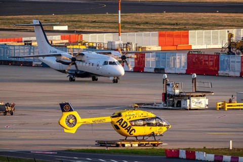 Private Wings airline, Dornier 328-110, D-CAWA, at Cologne-Bonn airport, after landing, taxiway to
