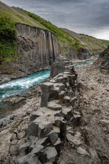 Stuðlagil Canyon, turquoise river between basalt columns, Egilsstadir, Iceland