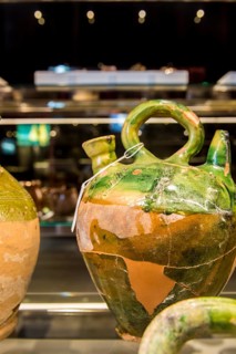 Artifacts at the El Born Cultural and Memorial Centre archeological site and museum, Barcelona,