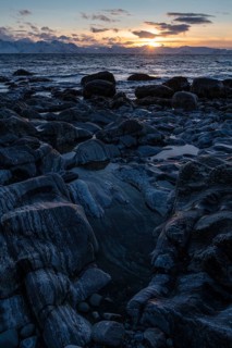 View from Söröya across the Norwegian Sea to Loppa, Finnmark, Norway, February 2019