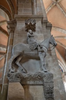 Sculpture of the Bamberg Rider, created in the first half of the 13th century, Bamberg Cathedral