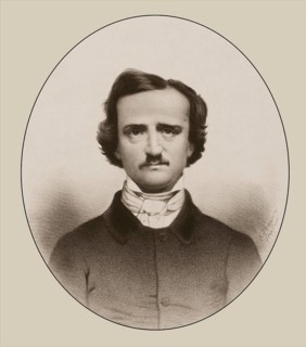 Portrait of Edgar Allan Poe, 1809 – 1849, American writer, digitally edited according to a