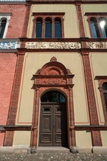 Facade and portal of the Fürstenhof, Renaissance building from 1553 to 1554, Wismar,