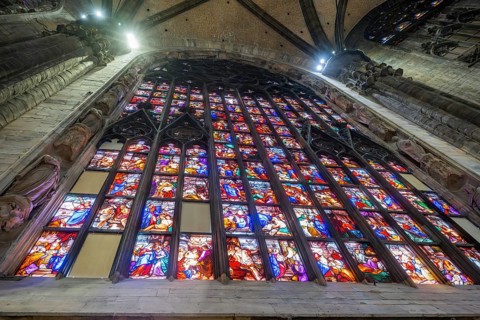 Milan Cathedral from inside the church, Milan, Italy