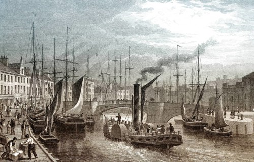 Leith Harbour, from the Pier, Edinburgh, Scotland, 19th century, from Modern Athens by Th. H.