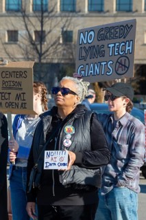 Detroit, Michigan - A rally against AI data centers in Michigan, one of six protests held across
