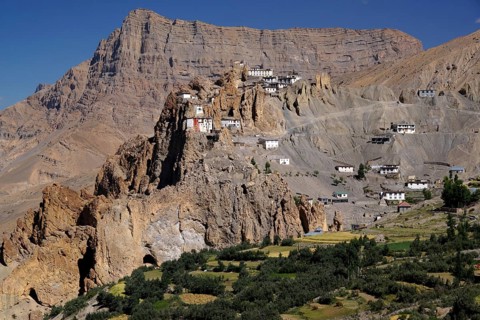 Dhankar monastery in Spiti Valley, India, Spiti, Himachal Pradesh, India