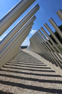 Art in public space, sculpture made of aluminum profile pipes by artist Martin Burchard, life's