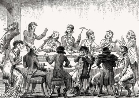 Roulette, eine Karikatur von Thomas-Charles Nodet