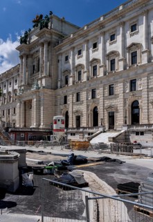 Burggarten Vienna, construction site at the Hofburg Imperial Palace, Vienna Austria