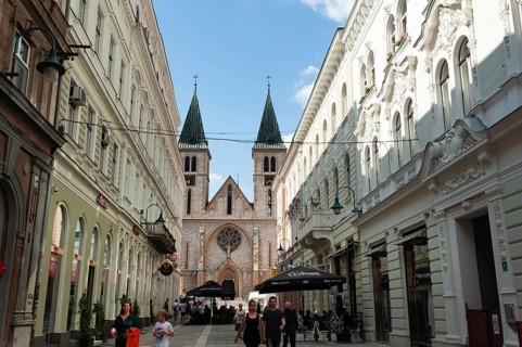 The elegant architecture of the Bosnian capital, Sarajevo, Bosnia and Herzegovina