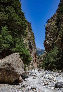Hiking trail through the Samaria Gorge, south coast, Crete, Greece