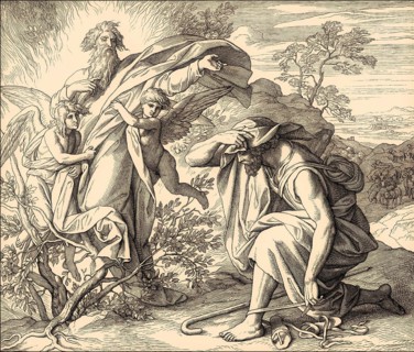 Burning Bush, Old Testament, by Julius Schnorr von Carolsfeld, 1860