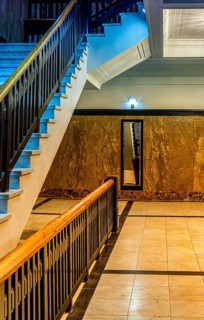 Historic interior design, staircase and corridor in the Hindenburghaus, Großer Burstah 31, Hamburg,
