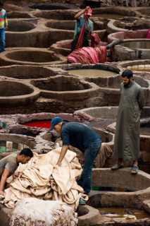 Chouwara tanning and dyeing district, Fez El Bali, Medina, UNESCO World Heritage Site, Fez, Morocco