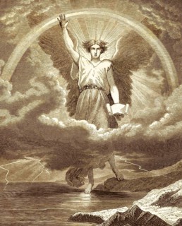 The angel with the book, he screamed in a big voice as a lion roars, the revelation of the Apostle