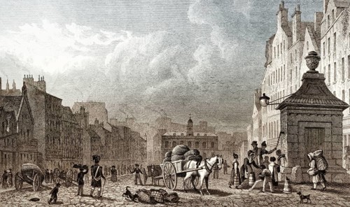 The Grass Market, looking West, Edinburgh, Scotland, 19th century, from Modern Athens by Th. H.