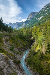 Johannestal, gorge at the beginning of the valley, near Hinterriss, Karwendel Mountains, Tyrol,