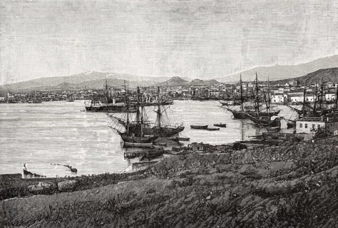 The port of Piraeus, a port city in the region of Attica, Greece, 19th century