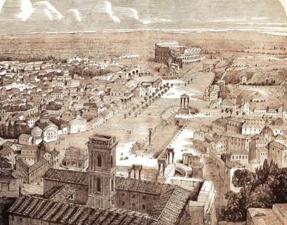 The Roman Forum in its present form, mid-19th century, epistle Paul to the Romans, New Testament,
