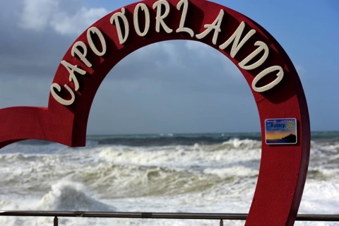 Severe weather waves on the quay wall of Capo D'Orlando
