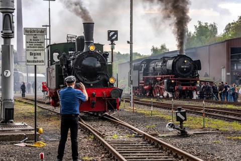 Bochum Railway Museum, museum days weekend, with many attractions such as steam locomotive rides, 3