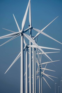 Landtong Rozenburg wind farm, Noordzeeweg, 11 Vestas wind turbines, with an output of 34 MW and an