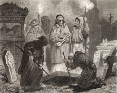Exhumination of John Wycliffe, 1330, 1384, an English church reformer