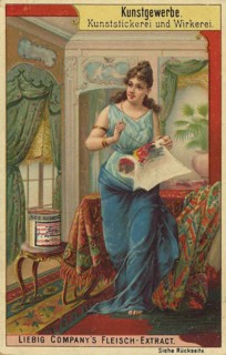 Picture series Arts and crafts, artistic embroidery and warp knitting, Liebig picture, digitally