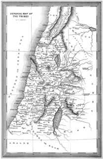 Historical map of the Tribes of Israel, 10th century BC