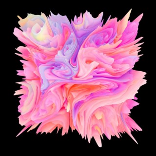 Dynamic illustration featuring an explosion of pastel hues, creating a swirling and vibrant