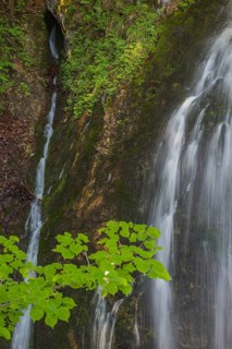 Flowing water of the Schwarzbach creek, Golling Waterfall, Golling an der Salzach