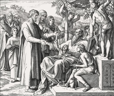Job Restored to Prosperity, Old Testament, by Julius Schnorr von Carolsfeld