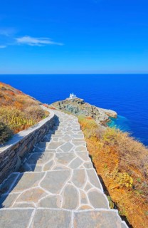 View of Seven Martyrs Church, Kastro, Sifnos Island, Cyclades Islands, Greece