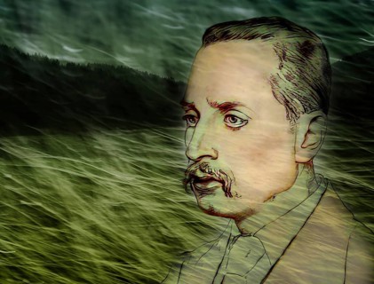 Portrait of Rainer Maria Rilke, 1875 – 1926, Austrian poet and novelist, based on a sketch by Emil