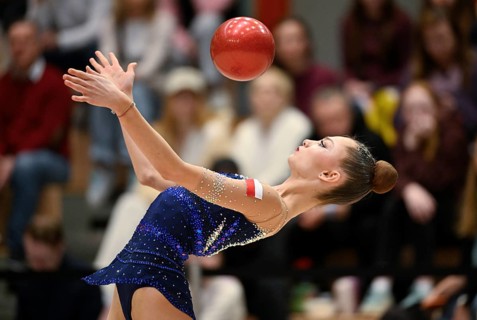 Olga Duraj POL with handheld ball rhythmic gymnastics, RSG Turnen Schmiden International 2026,