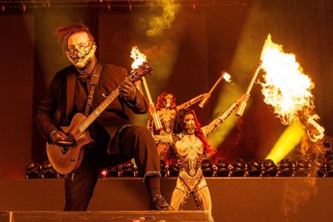 Ryan Sitkowski, guitarist of Motionless in White live on The Afraid Of The Dark Tour at Swiss Life
