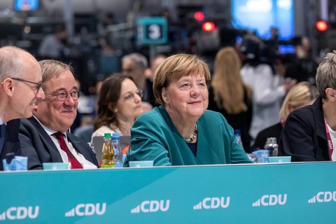 38th Federal Party Congress of the CDU of Germany in Stuttgart. Armin Laschet and Angela Merkel.