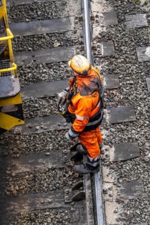 Hüttenwerke Krupp-Mannesmann, HKM in Duisburg, shunting tracks at the blast furnace steelworks,